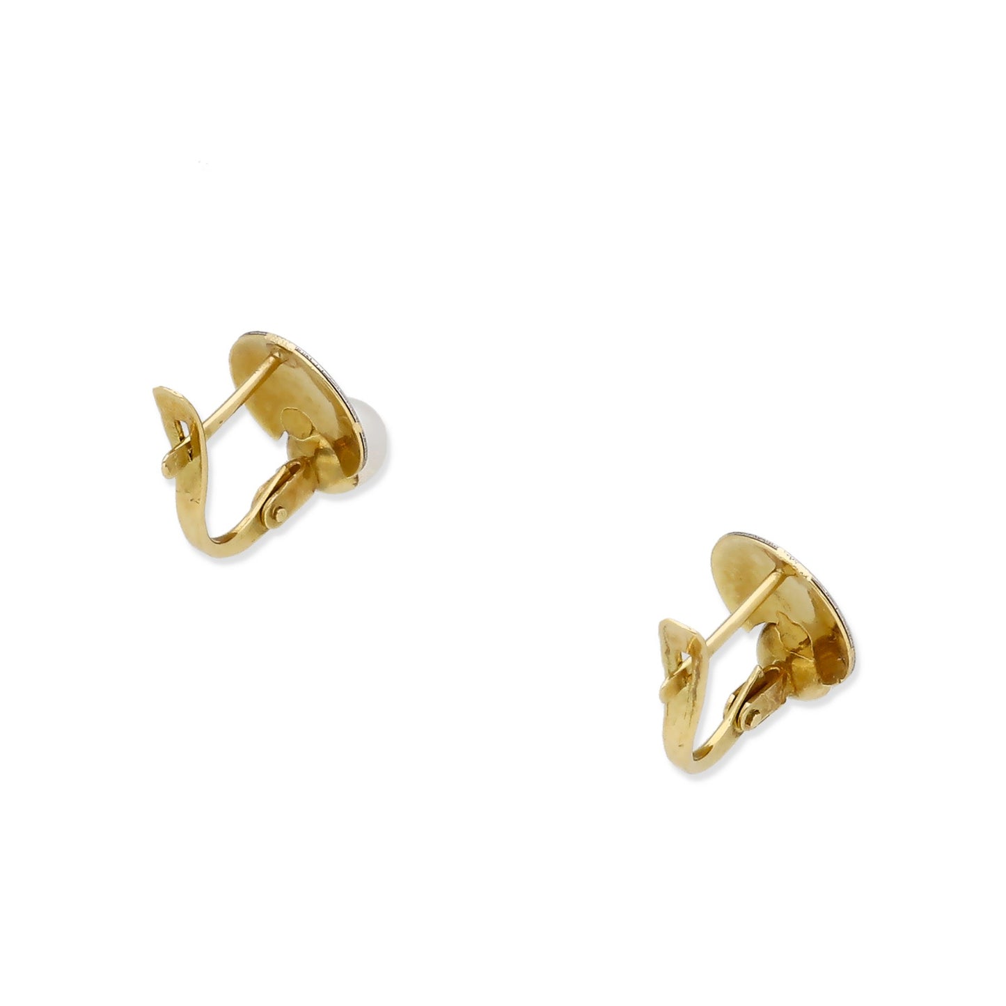 Pendientes Alhaja en Oro Bicolor de 18K con Mosaico y Perla