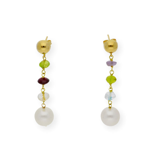 Pendientes con Turmalinas de Colores en Oro 18k