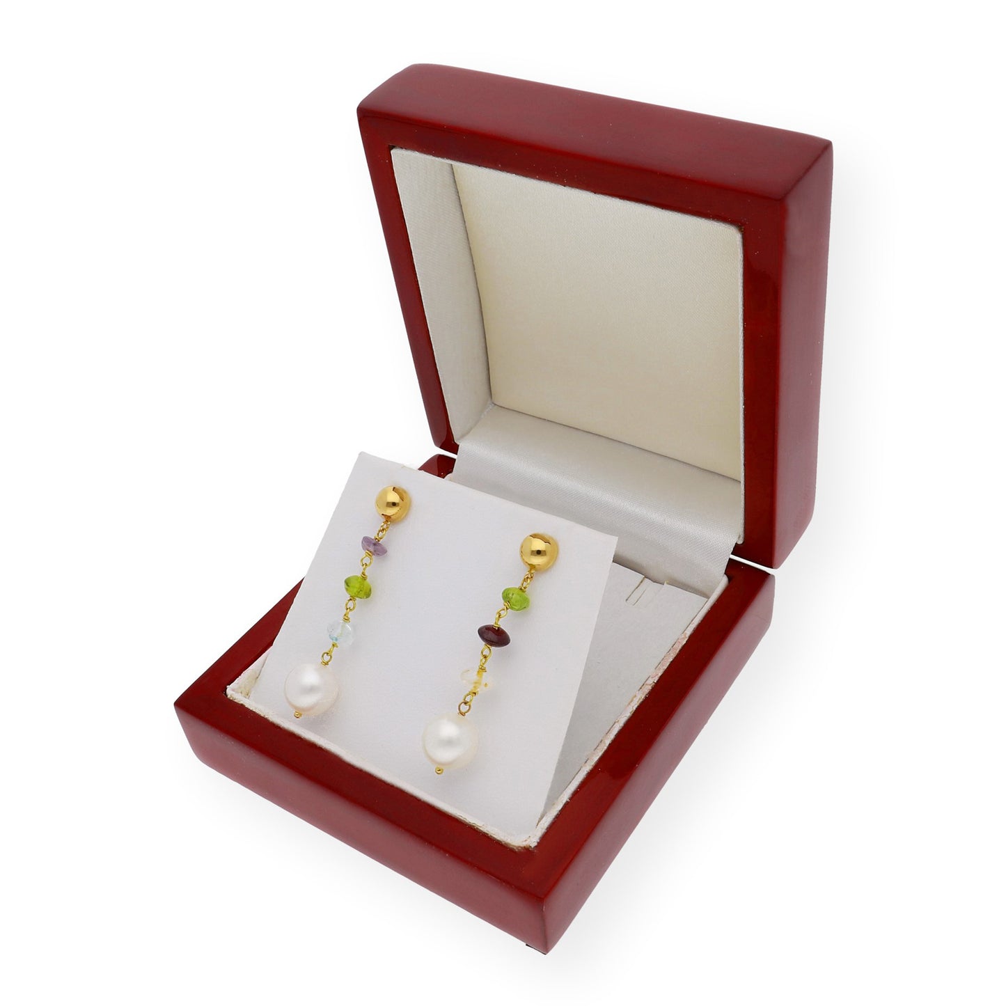 Pendientes con Turmalinas de Colores en Oro 18k