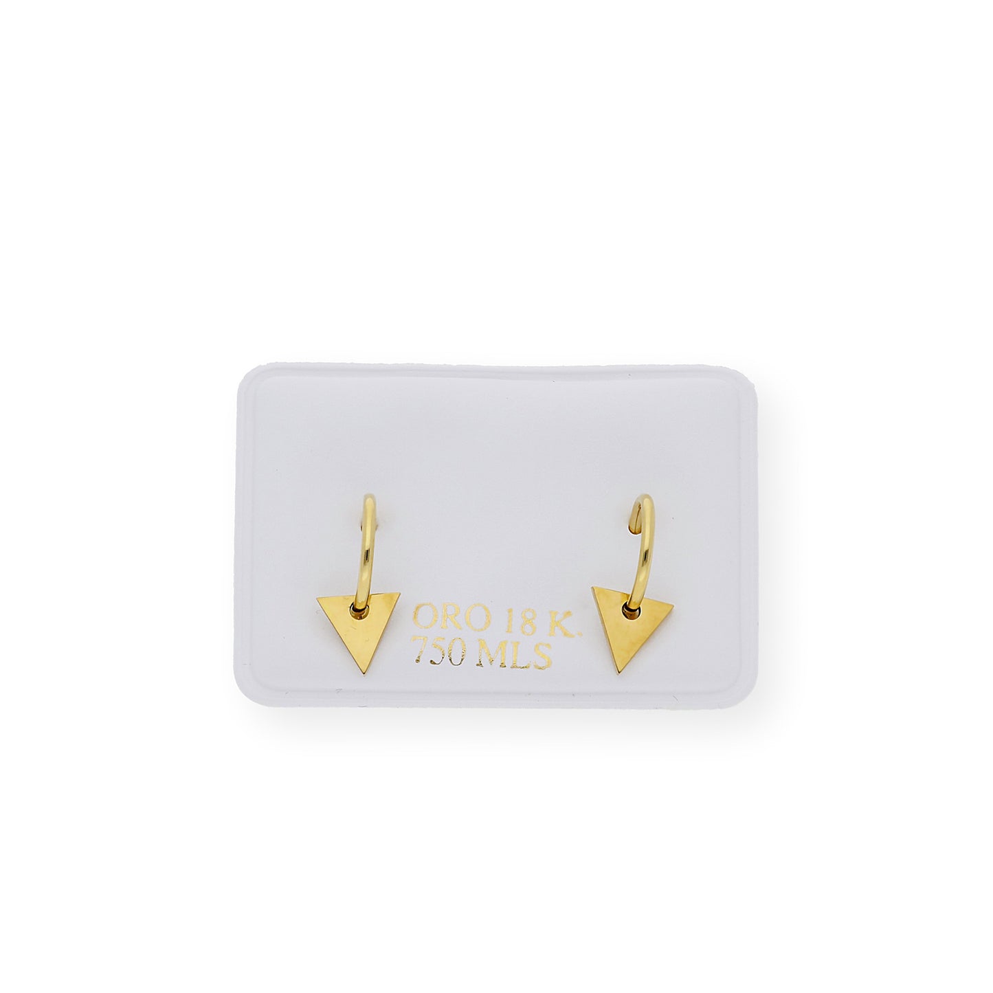 Pendiente aro y triangulo en Oro amarillo de 18K