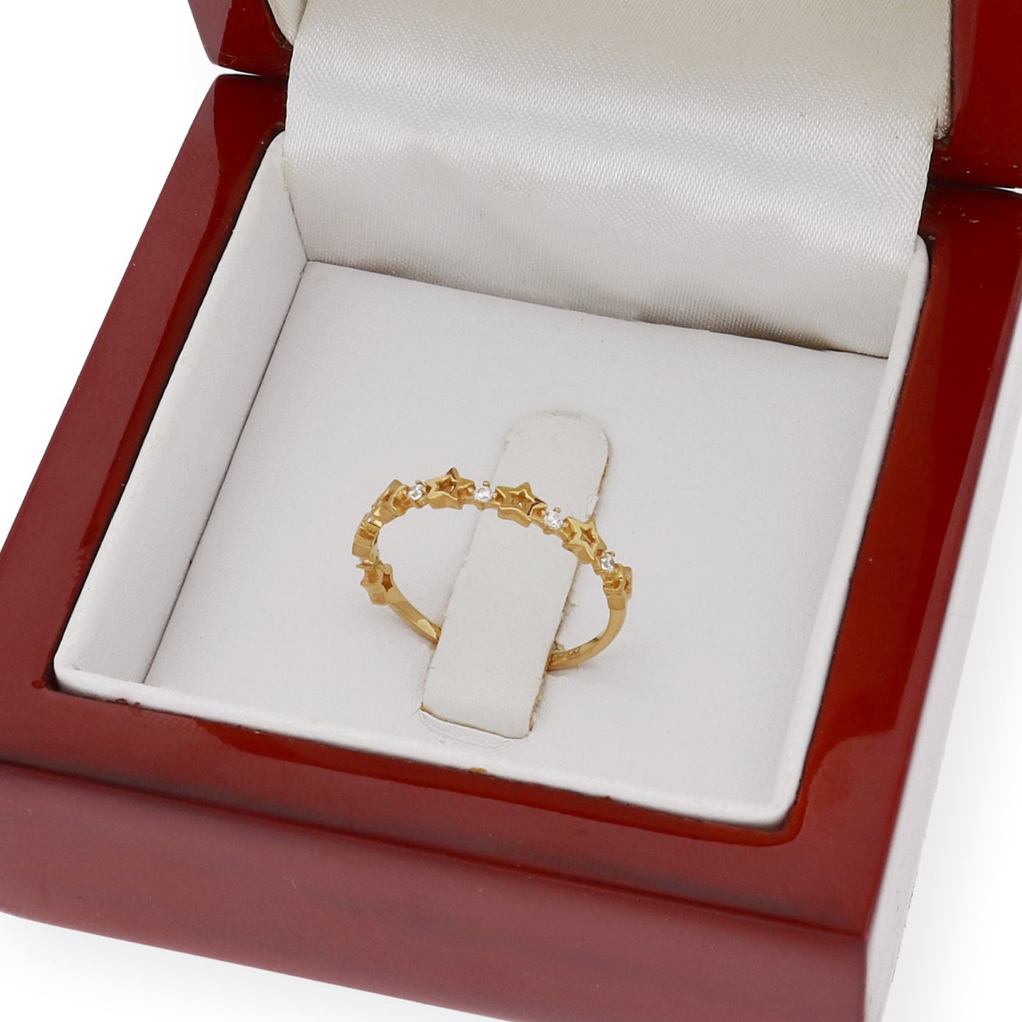 Anillo Constelación estrellas caladas en Oro 18k y Circonitas