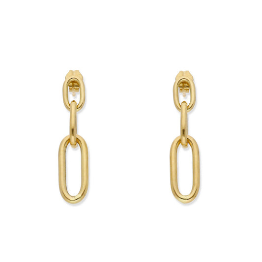 Pendientes de Eslabones en Oro de Ley 18K