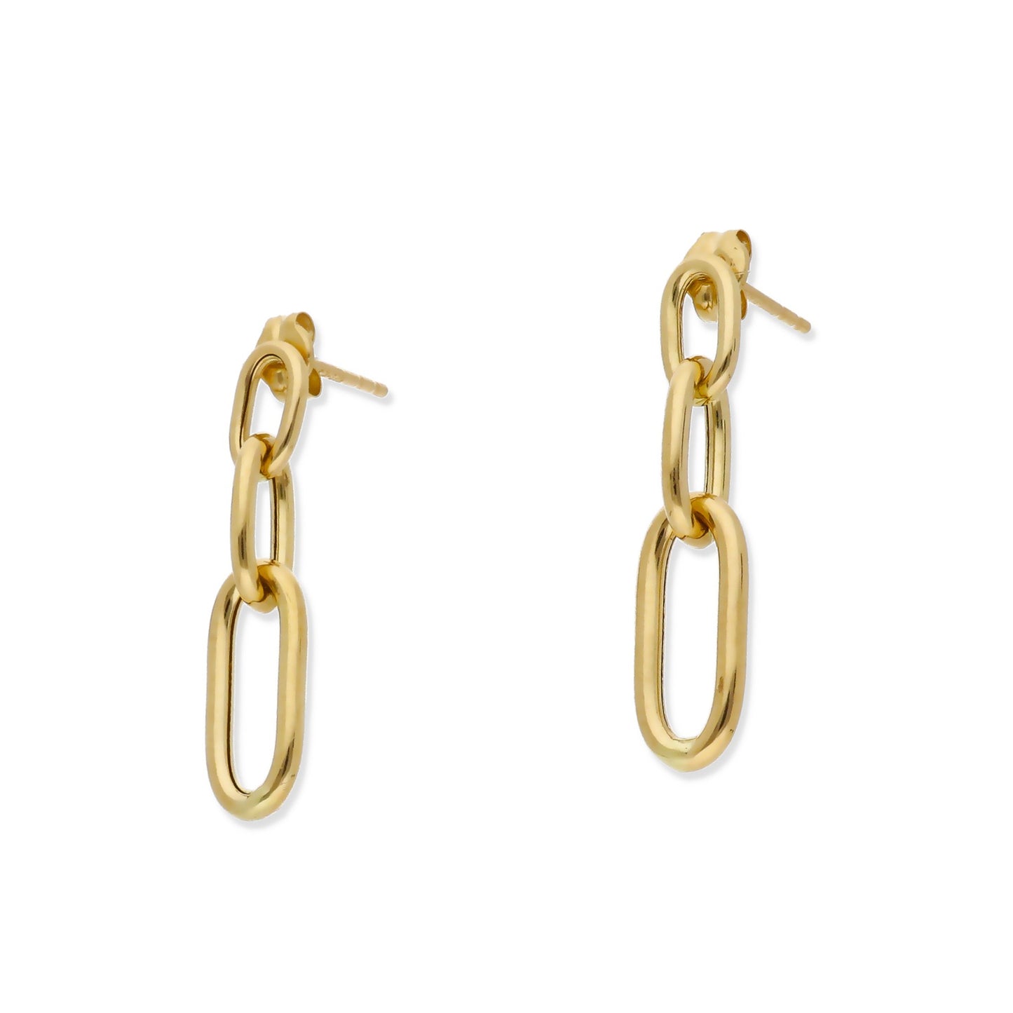 Pendientes de Eslabones en Oro de Ley 18K