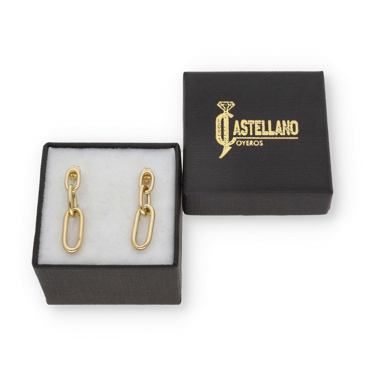 Pendientes de Eslabones en Oro de Ley 18K