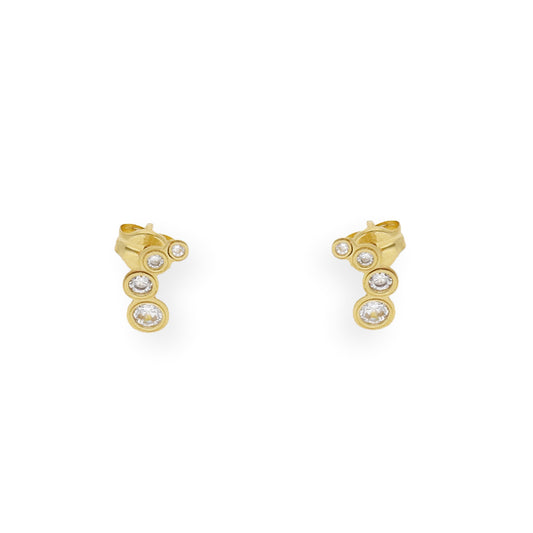 Pendientes con chatones y circonitas oro 18k