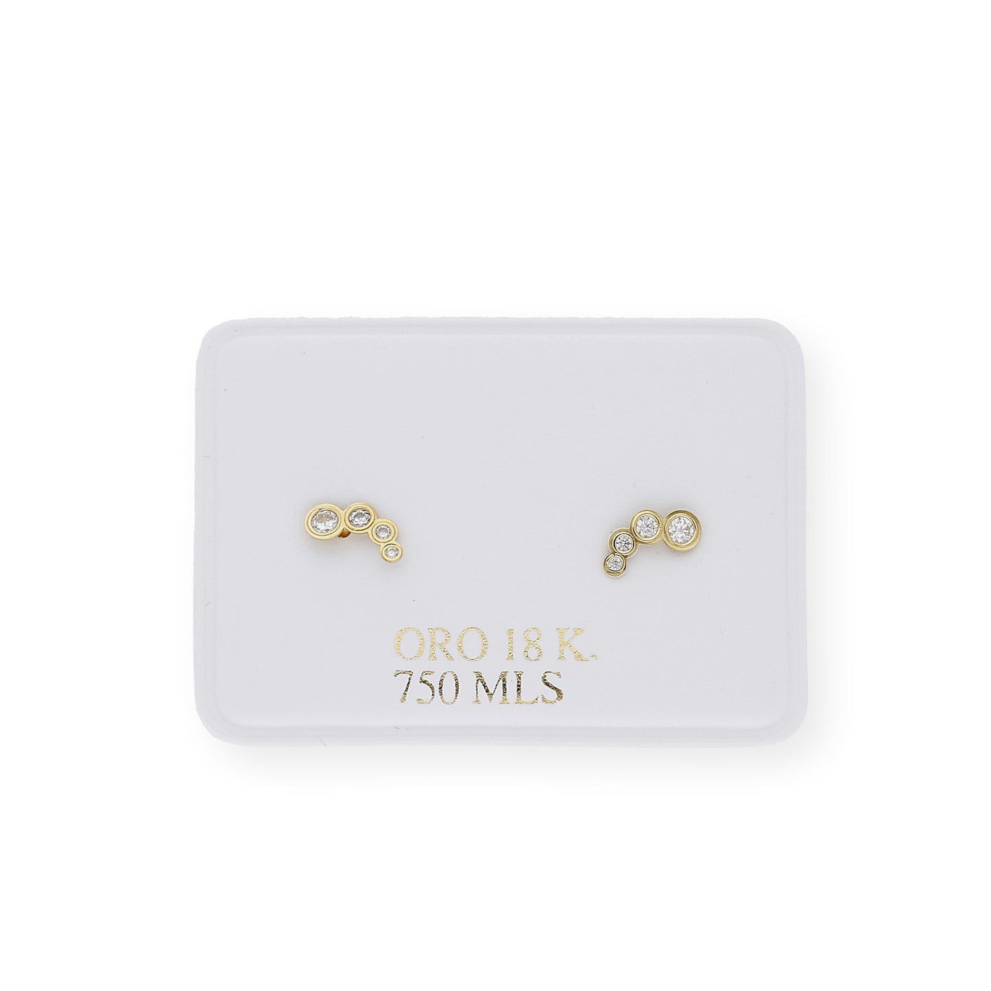 Pendientes con chatones y circonitas oro 18k