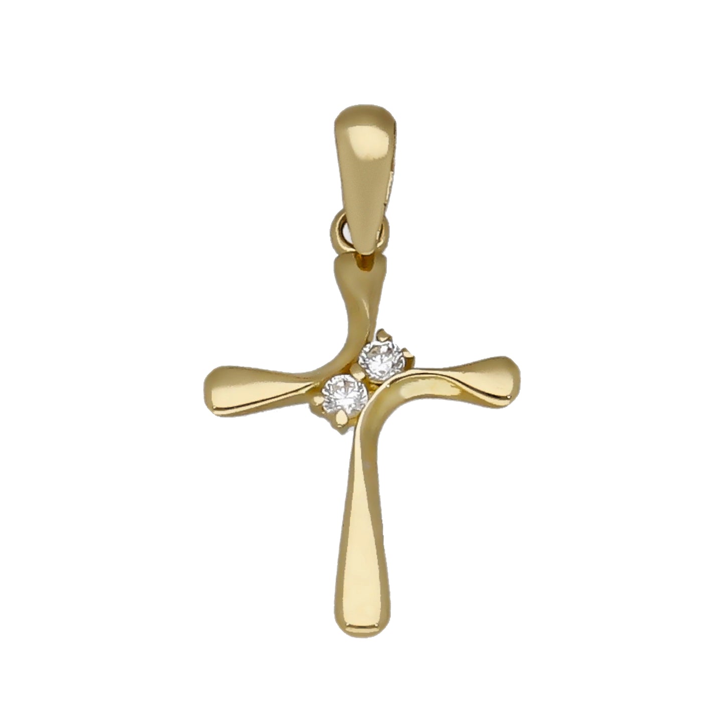 Cruz de Oro 18k y Circonitas Modelo Osorno