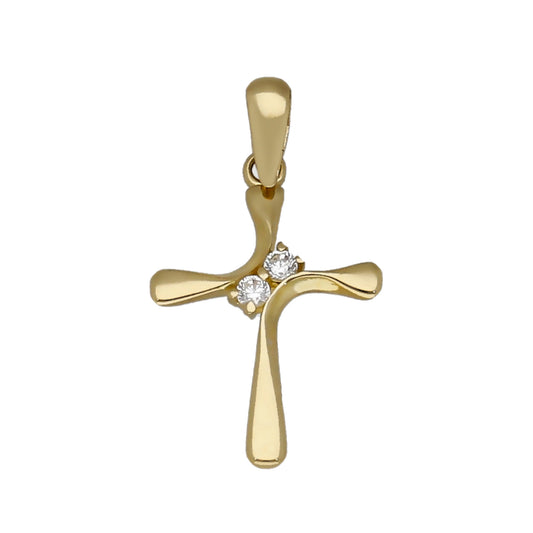 Cruz de Oro 18k y Circonitas Modelo Osorno