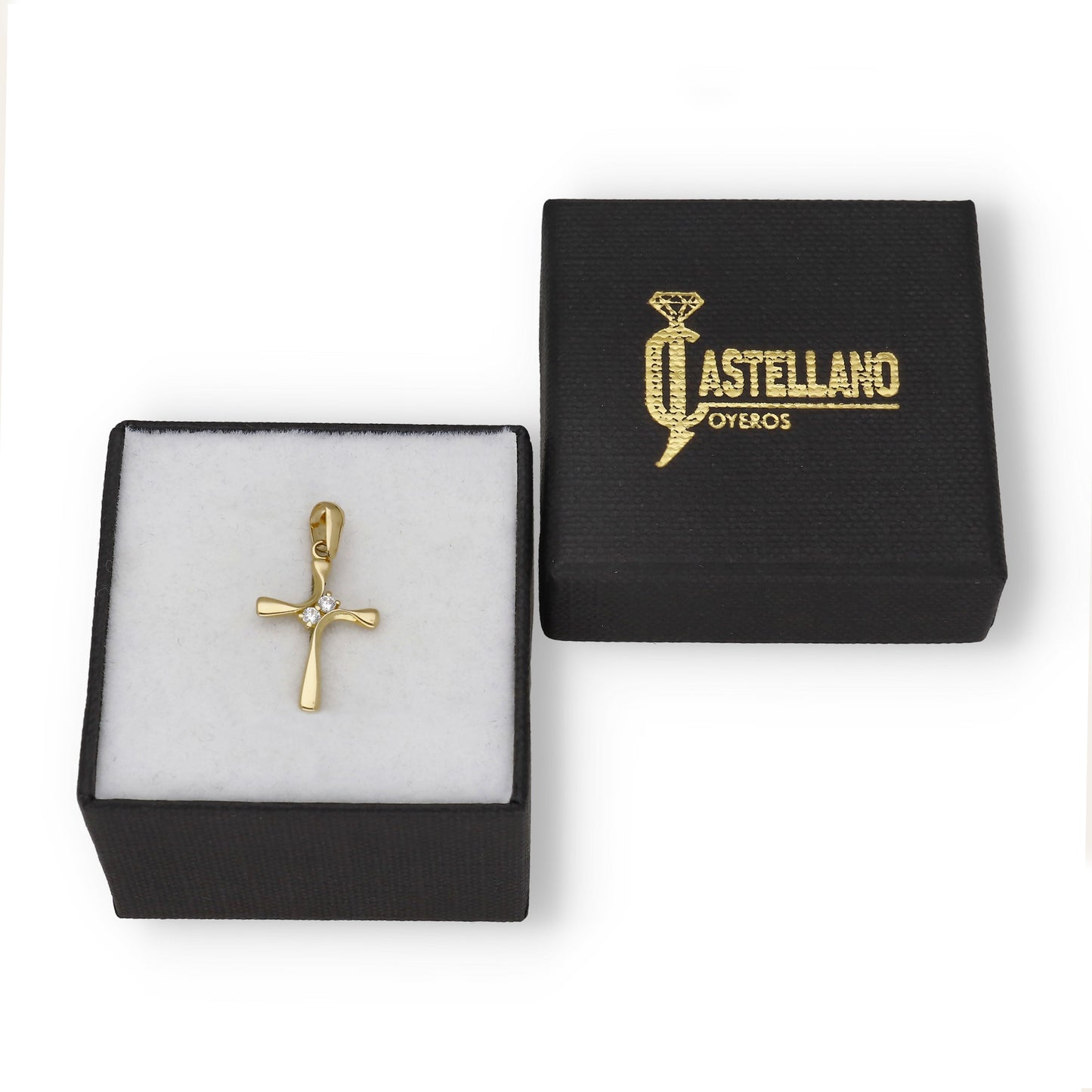Cruz de Oro 18k y Circonitas Modelo Osorno