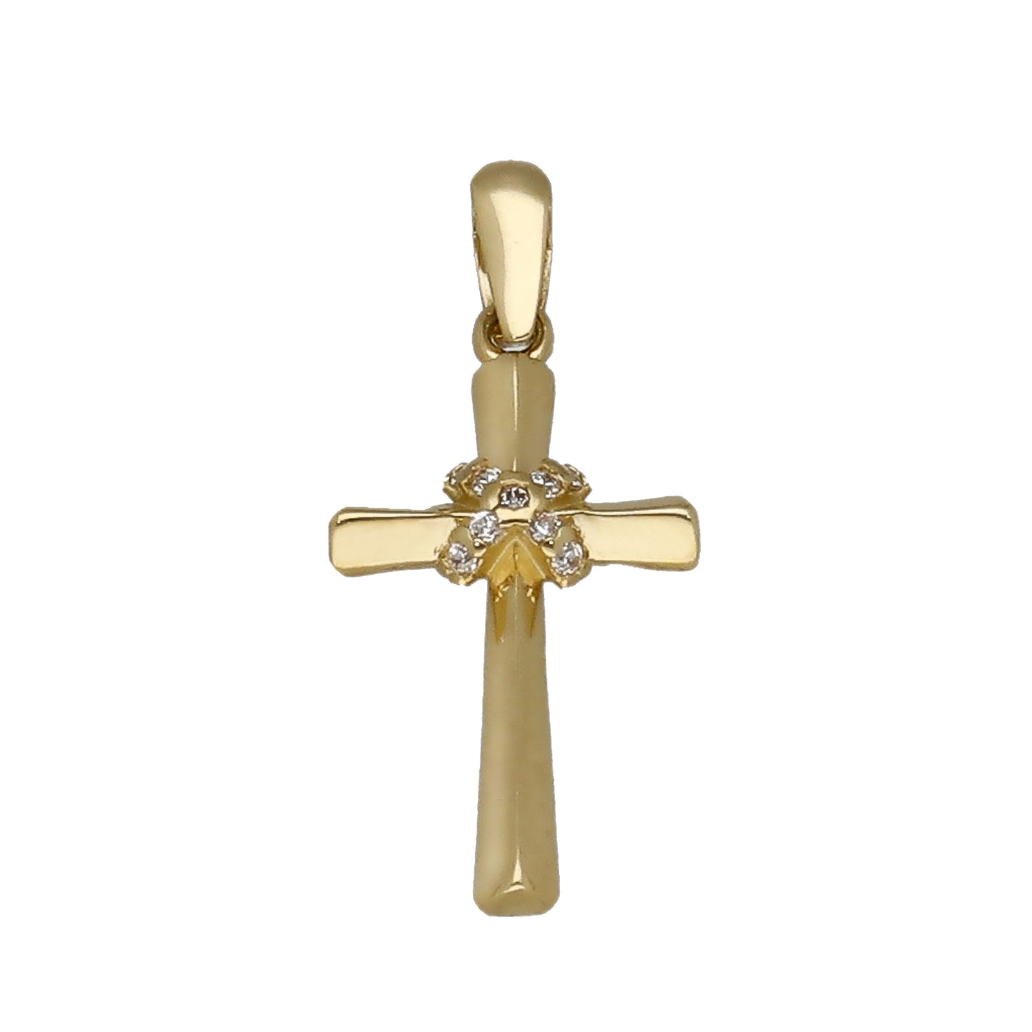 Cruz de Oro 18k con Circonitas Entrelazadas Modelo Cuzco