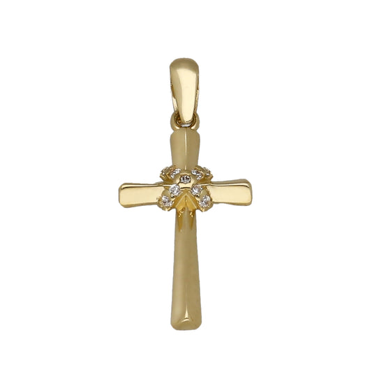 Cruz de Oro 18k con Circonitas Entrelazadas Modelo Cuzco