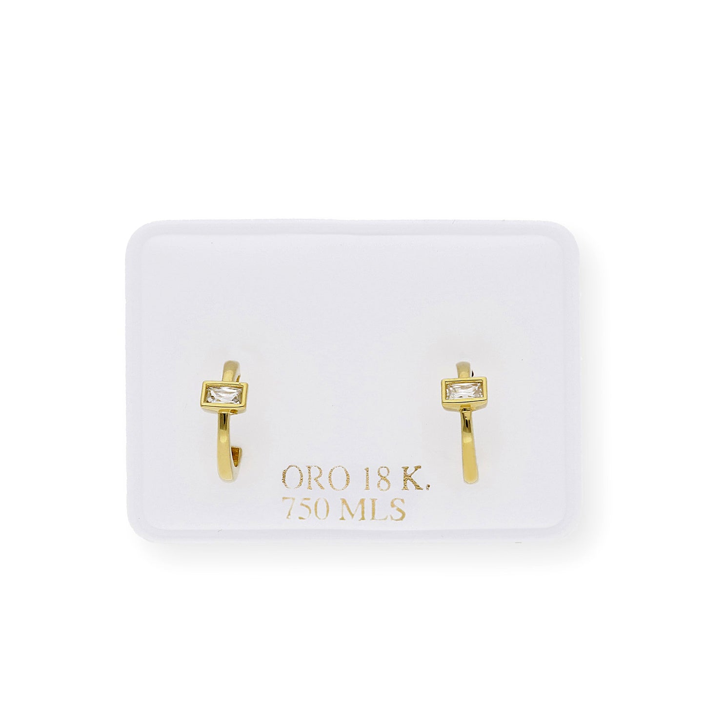 Pendientes de Aro con Circonitas en Oro 18k