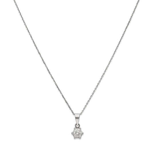 Collar con Colgante Lumia en Oro Blanco 18K y Diamante 0.30ct 6 Garras