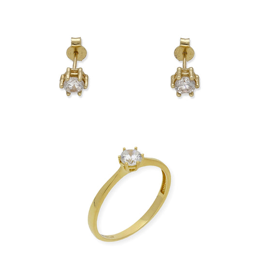 Conjunto Mercier Solitario y Pendientes Oro 18K y Diamantes de 1,50 ct Certificado IGI