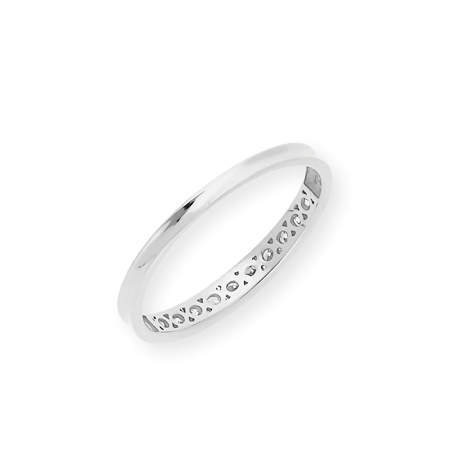 Media Alianza de Compromiso en Oro Blanco 18k y Diamantes