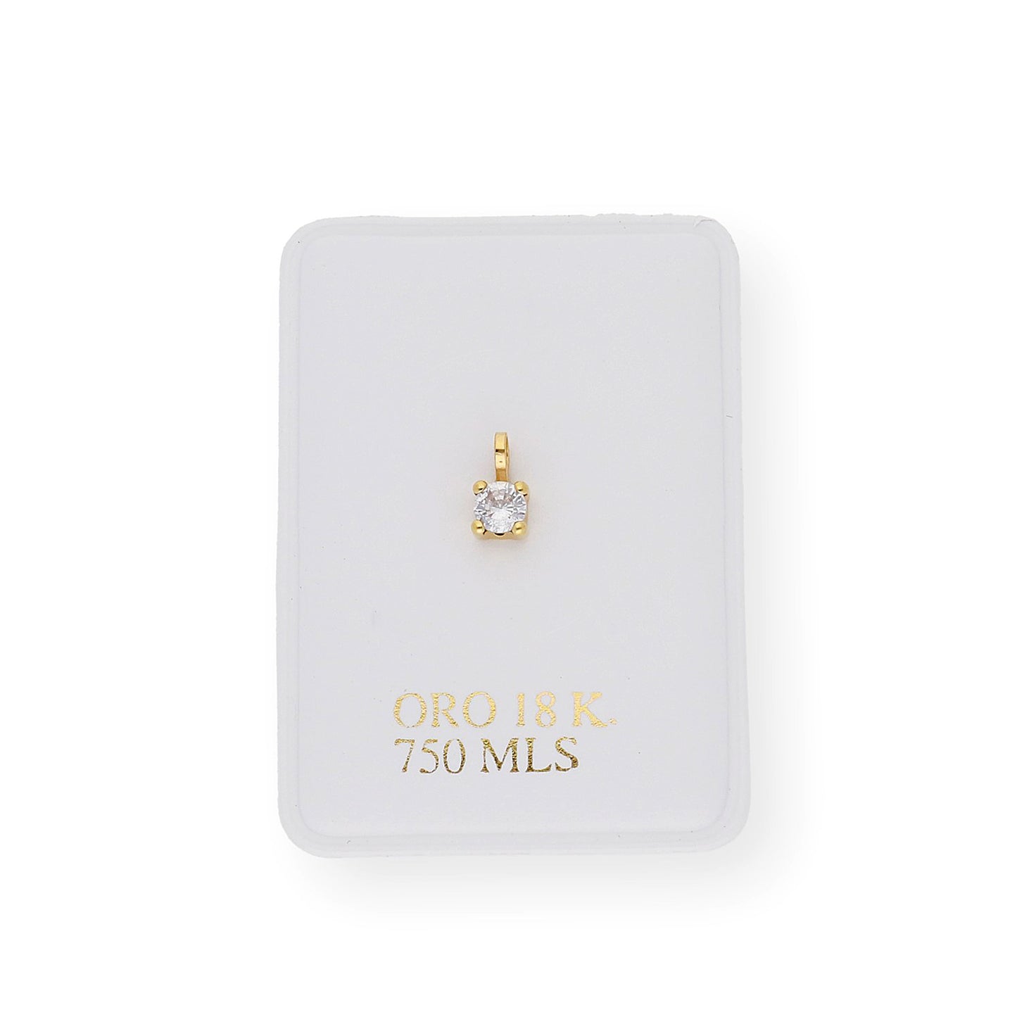 Colgante Minimalista con Circonita en Oro de Ley 18k
