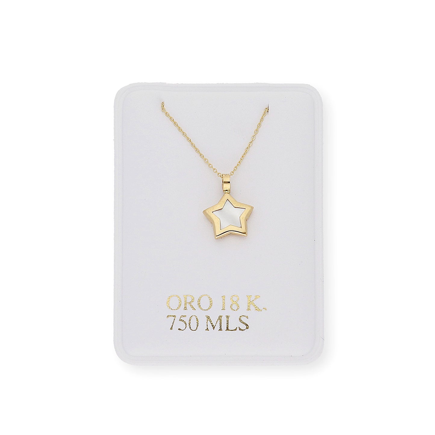 Colgante Estrella con nácar en Oro de Ley 18k
