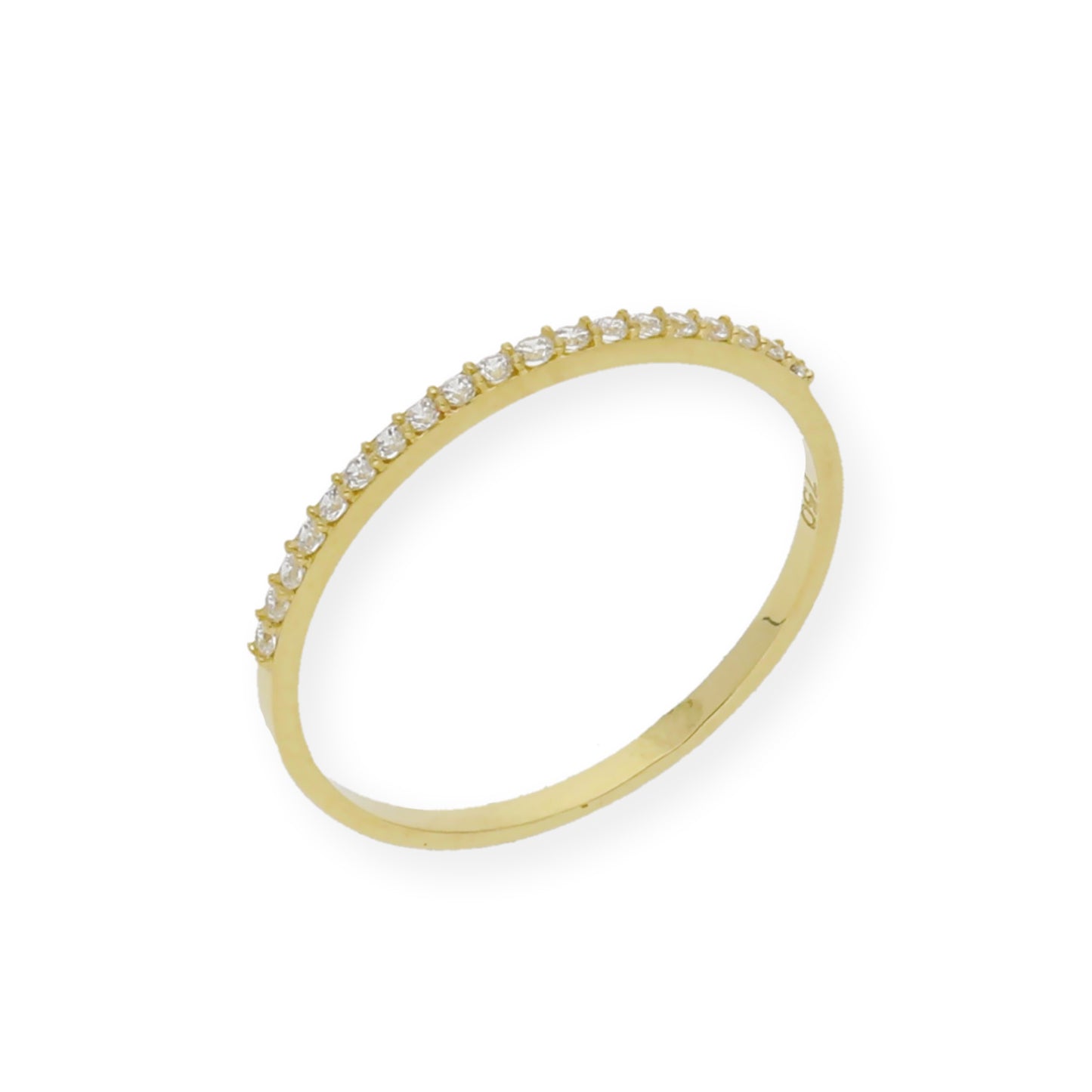 Anillo Cielo Media Alianza en Oro 18k y Circonitas