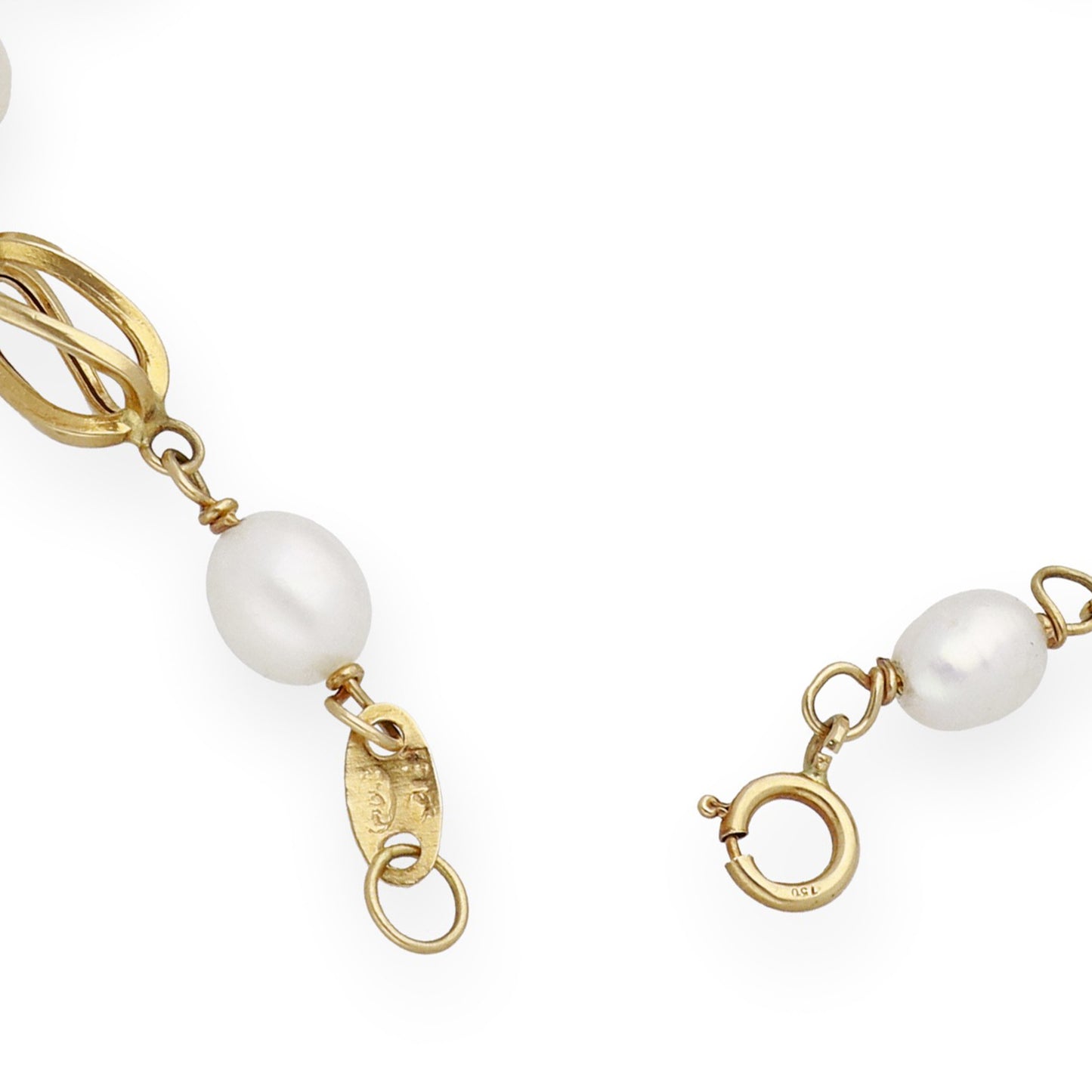 Pulsera de Jaula con Perlas Akoya y Oro de Ley 18k