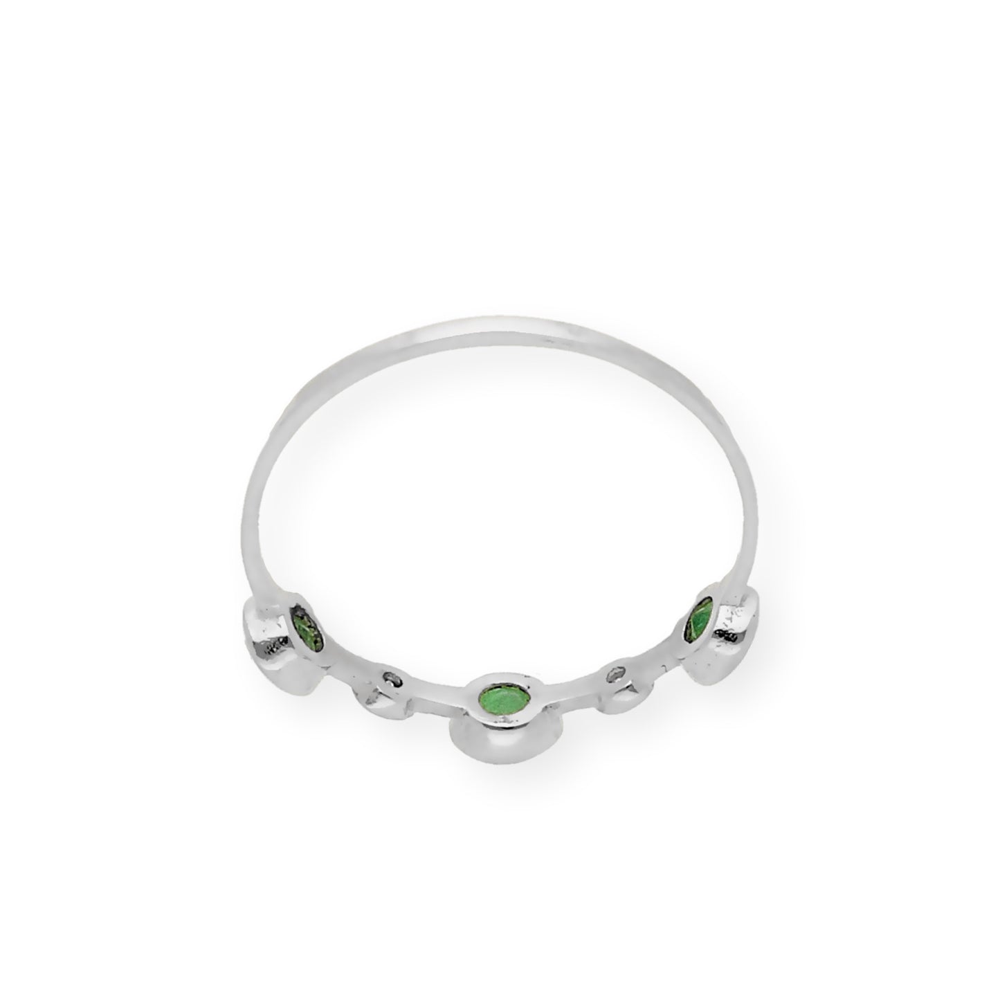 Anillo Millas de Oro Blanco y Diamantes con Esmeraldas