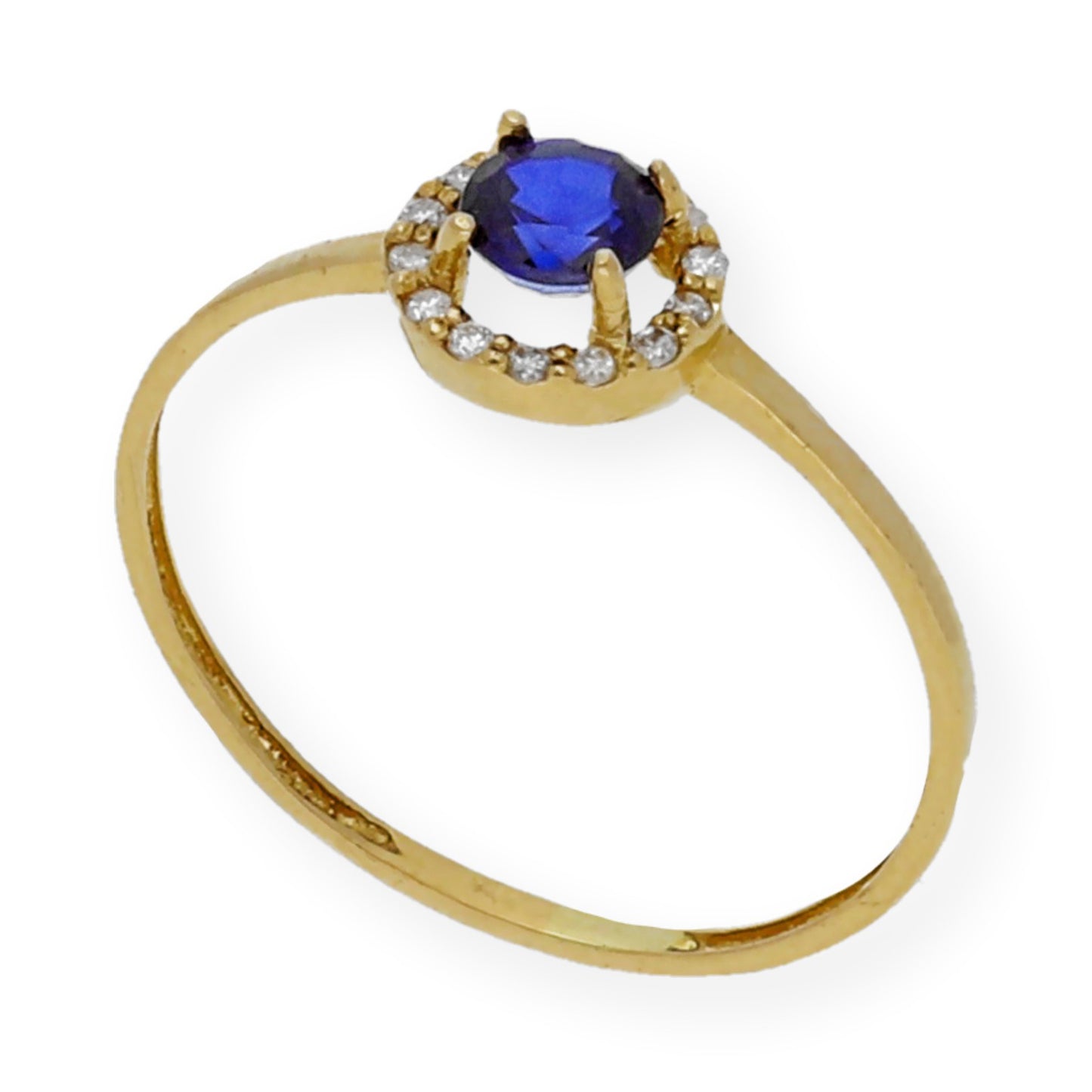Anillo Astro de Oro 18k y Diamantes con Zafiro