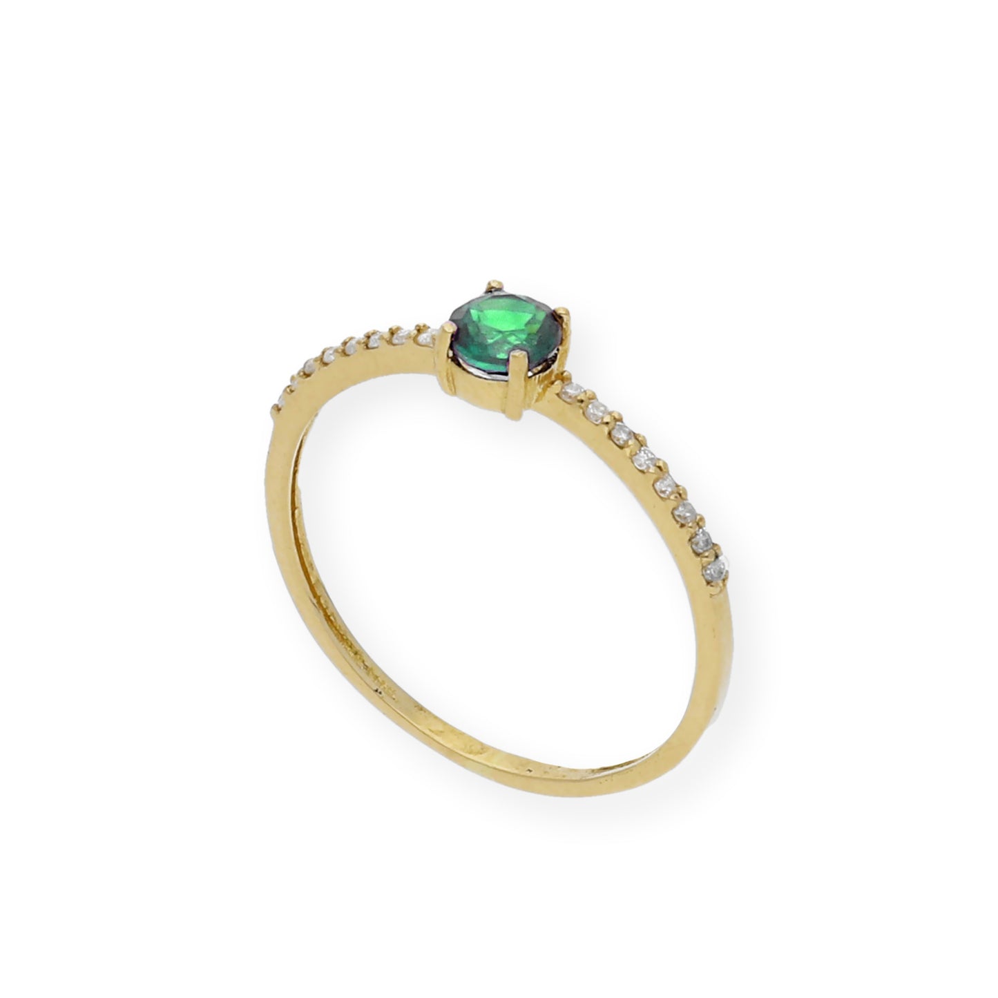 Anillo Luz en Oro 18k con Diamantes y Esmeralda