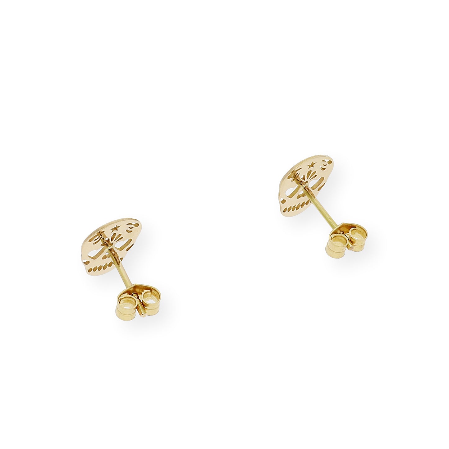 Pendientes Catrina Mexicana en Oro de Ley 18k