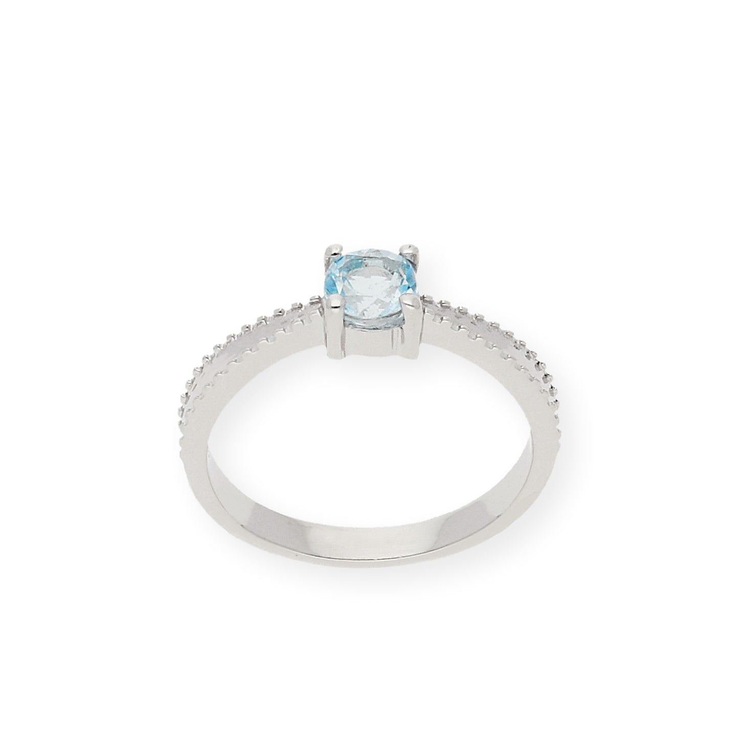Anillo de Plata con Topacio Azul Central