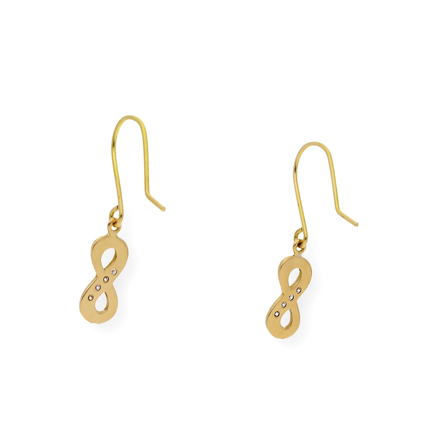 Pendientes de Oro y Diamante con Diseño de Infinito