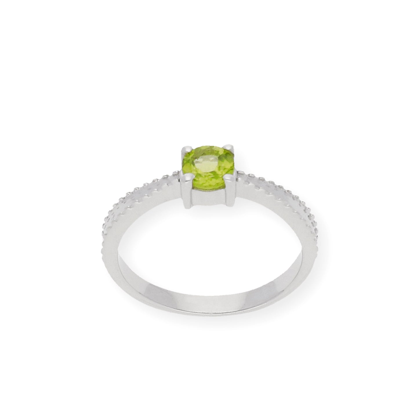 Anillo de Plata con Peridoto Central