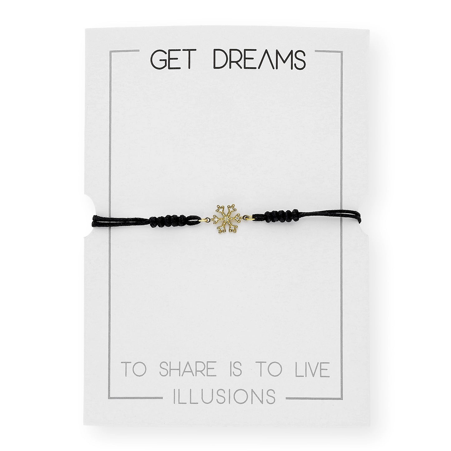 Pulsera Macramé de Oro de Ley con Diamantes y Diseño de Copo de Nieve