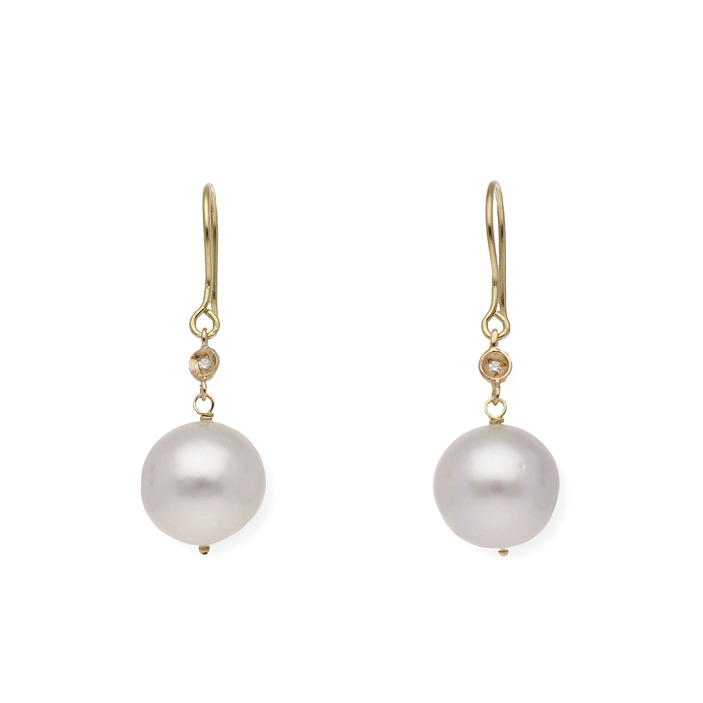Pendientes de Oro Diseño Diamantes y Perlas Australianas