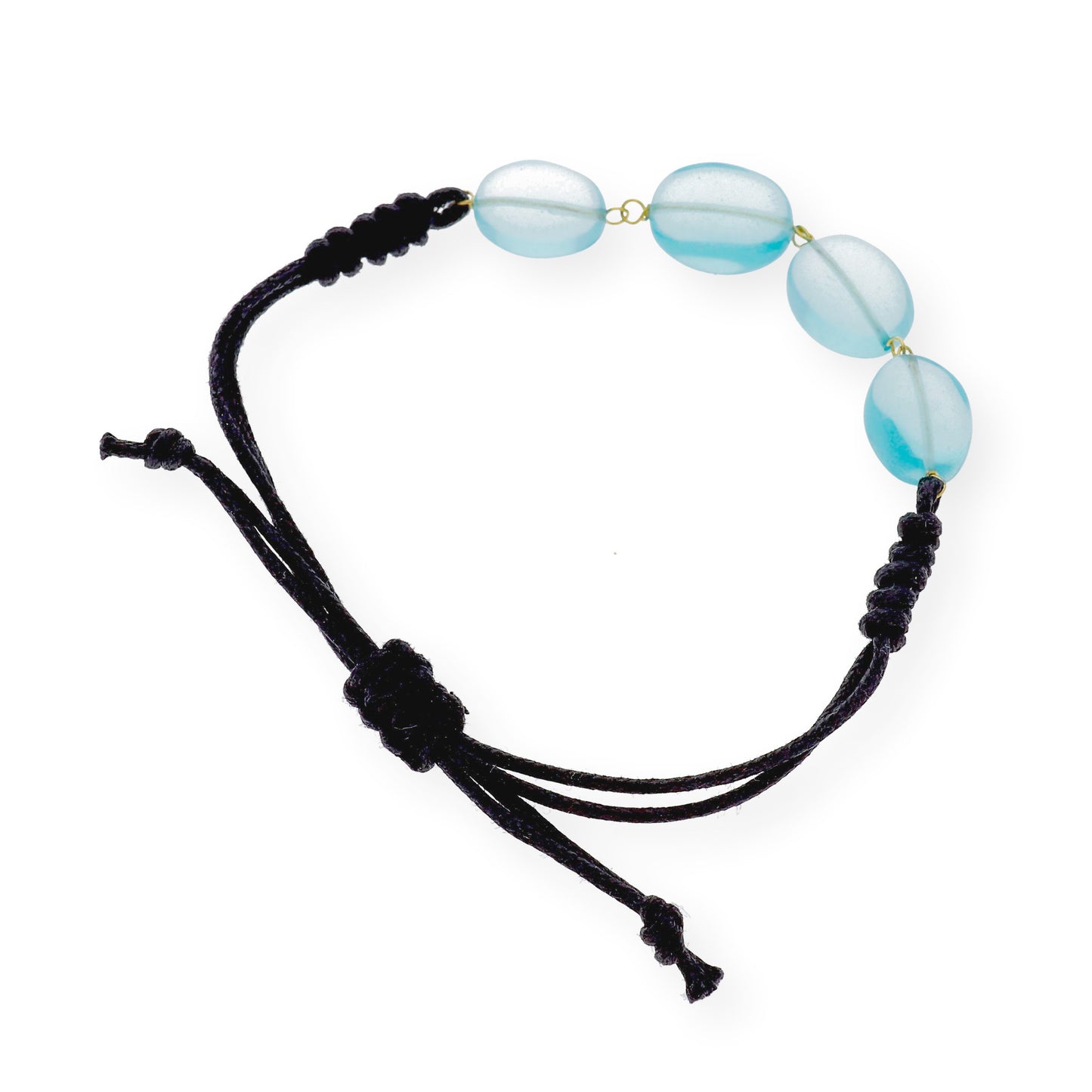 Pulsera Macramé de Oro de Ley con Topacios Azules