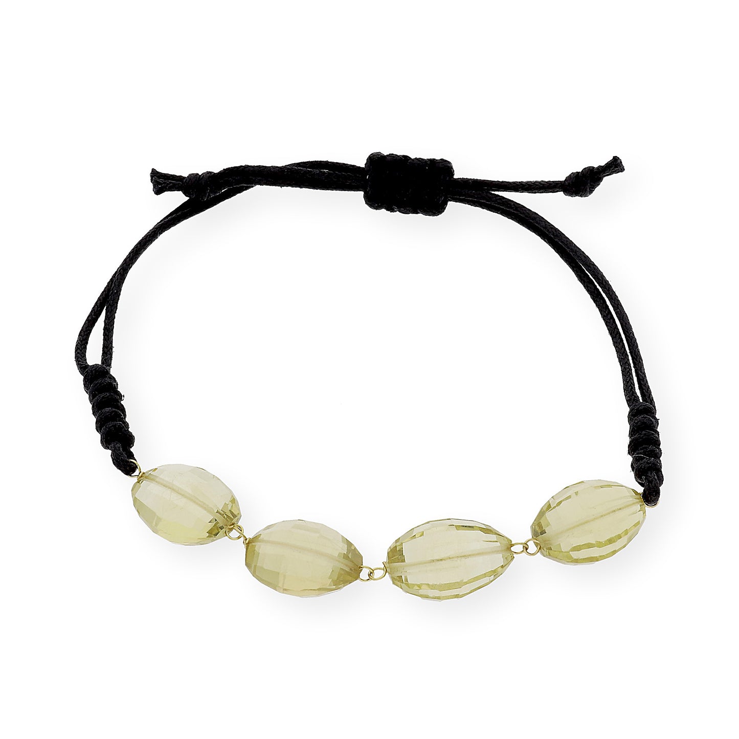 Pulsera Macramé de Oro de Ley con Cuarzos Citrino