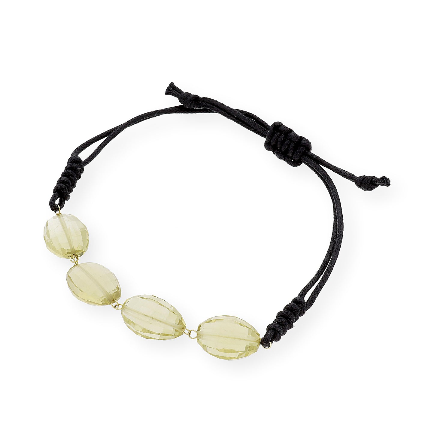 Pulsera Macramé de Oro de Ley con Cuarzos Citrino