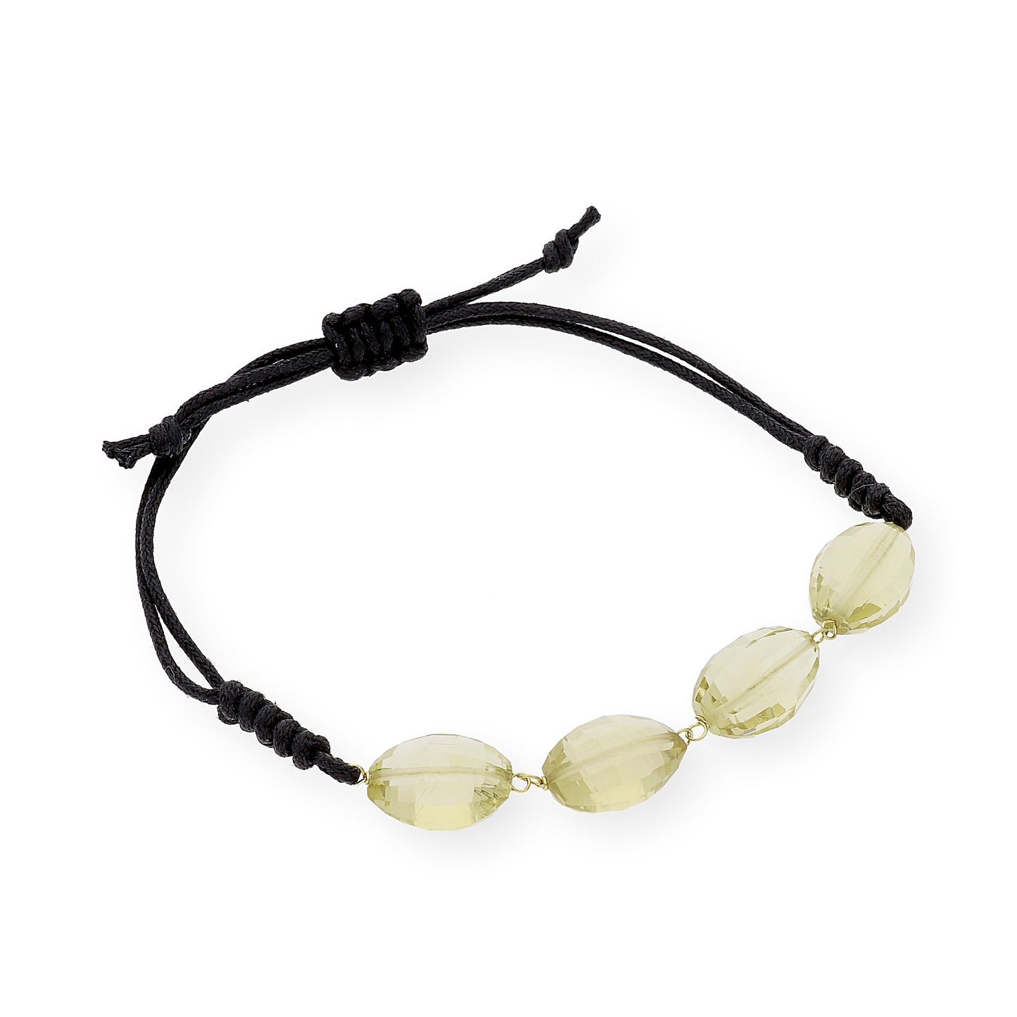 Pulsera Macramé de Oro de Ley con Cuarzos Citrino