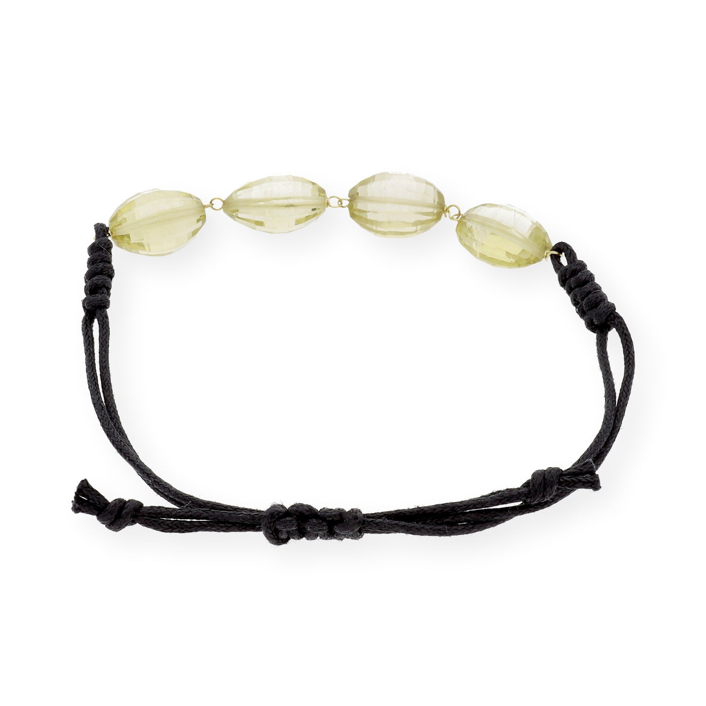 Pulsera Macramé de Oro de Ley con Cuarzos Citrino