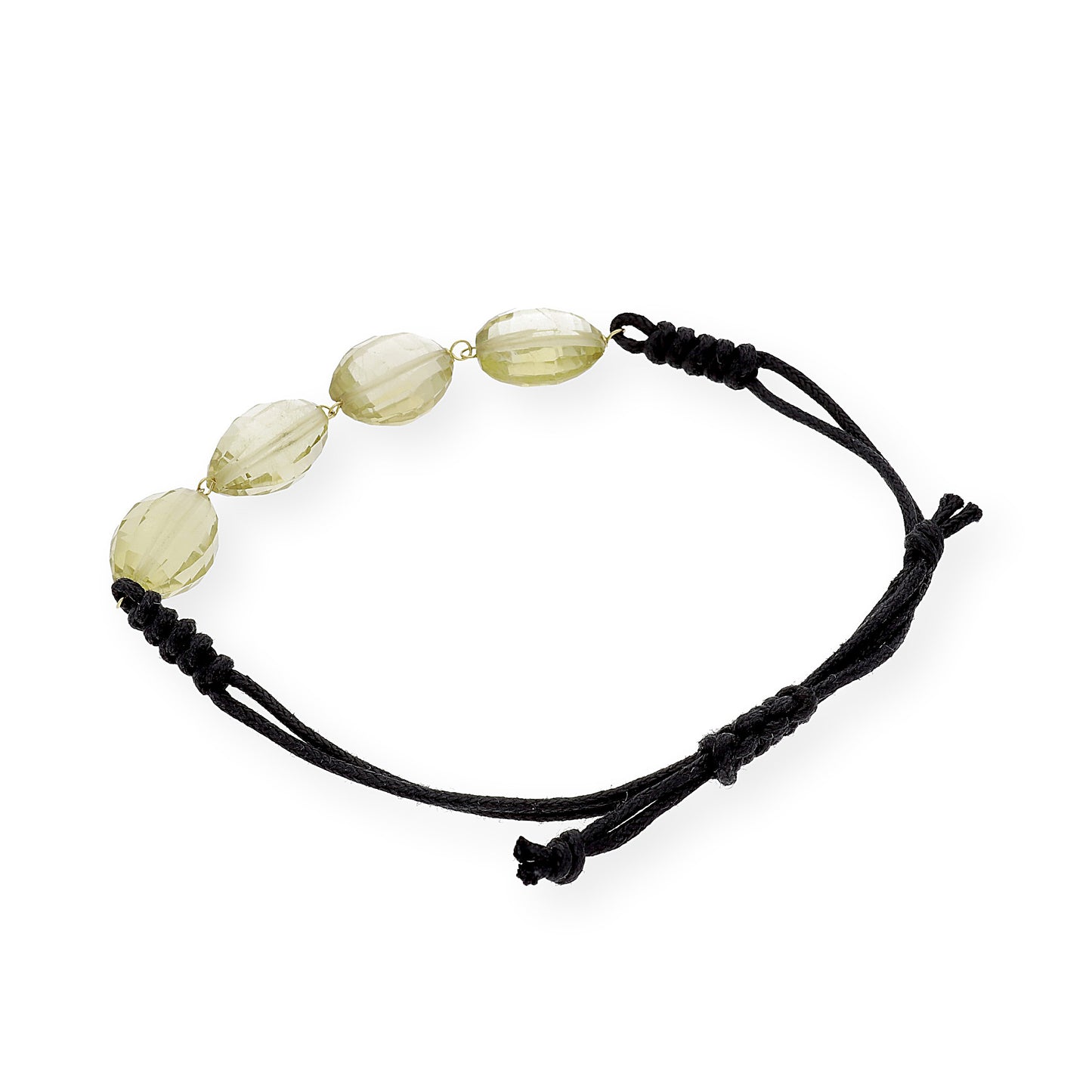 Pulsera Macramé de Oro de Ley con Cuarzos Citrino