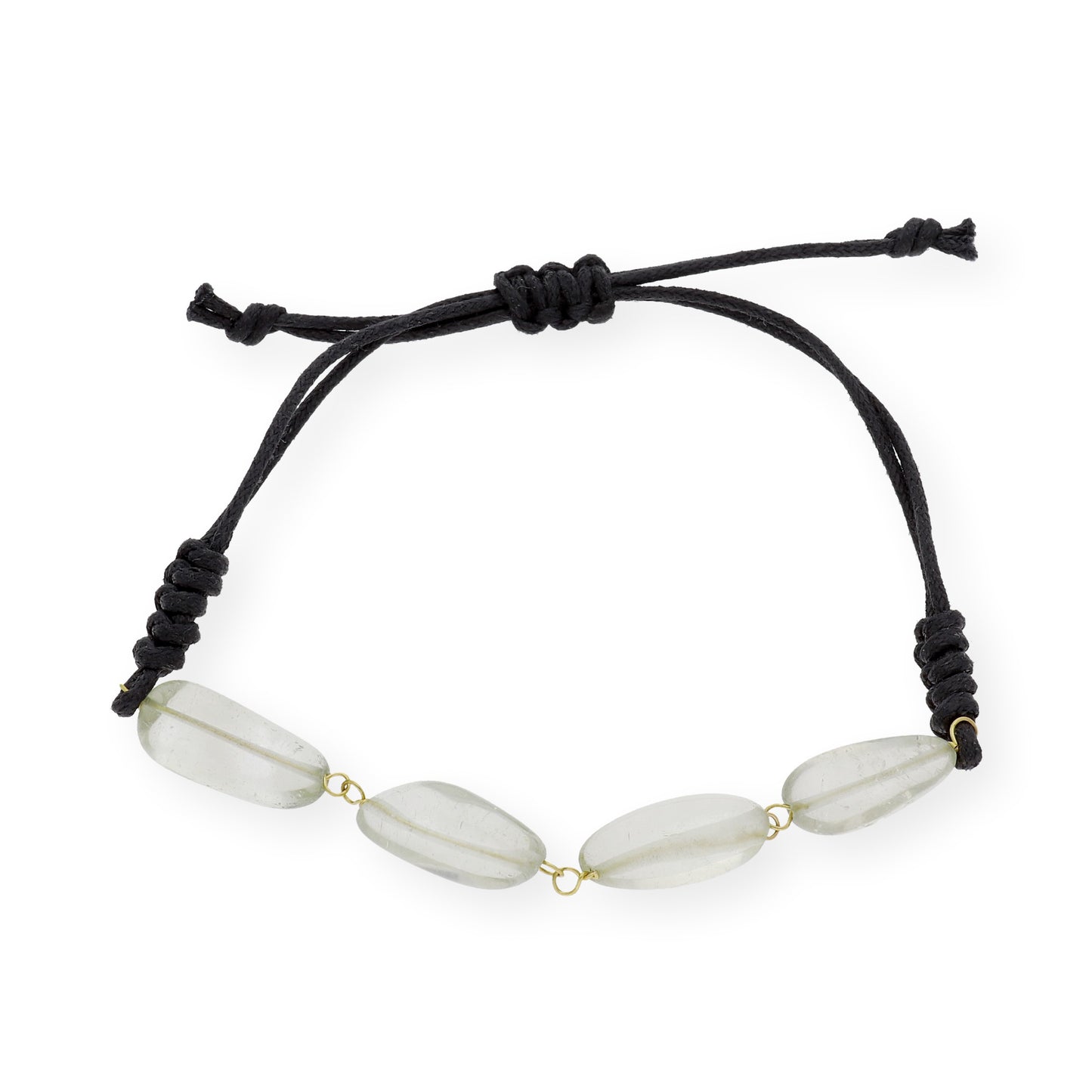 Pulsera Macramé de Oro de Ley con Topacios Verdes