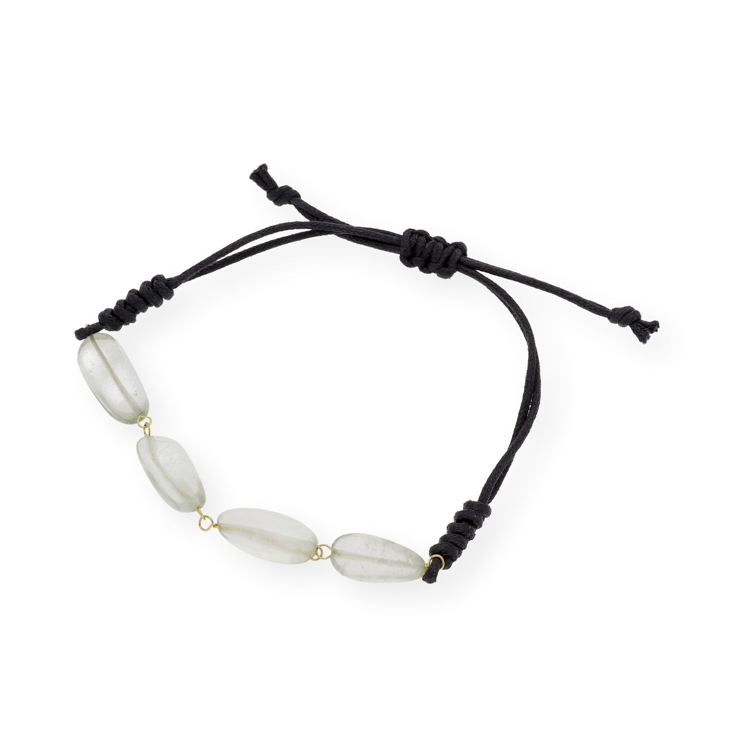 Pulsera Macramé de Oro de Ley con Topacios Verdes
