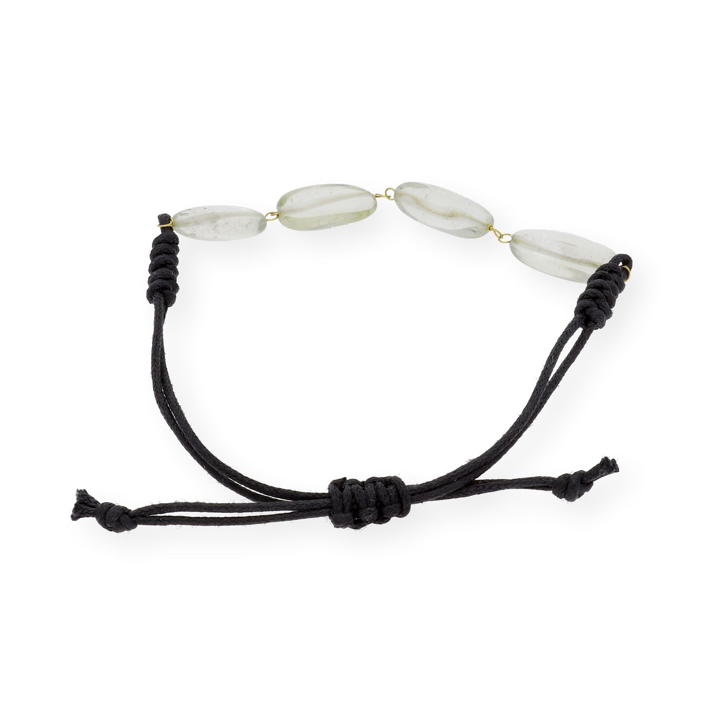 Pulsera Macramé de Oro de Ley con Topacios Verdes
