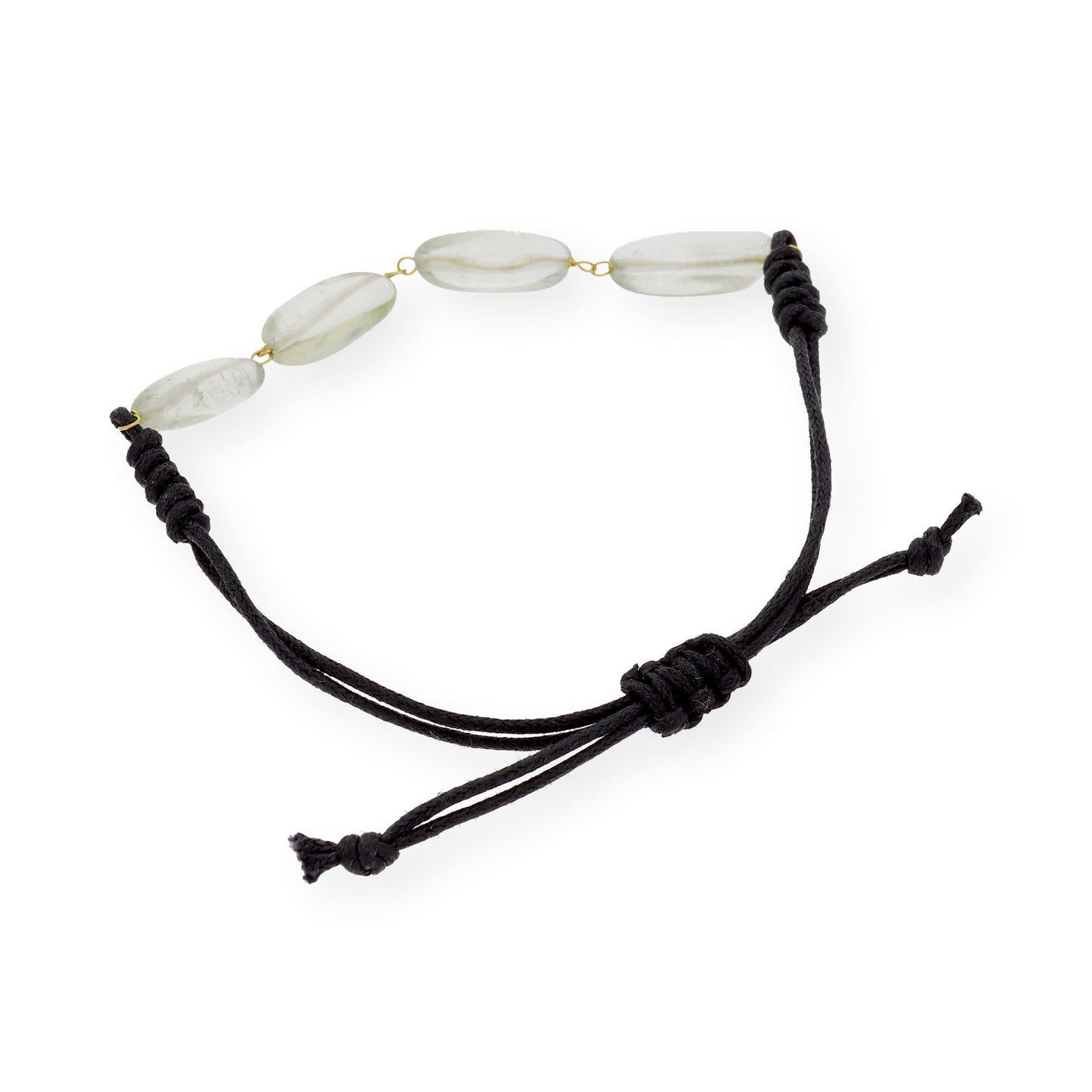 Pulsera Macramé de Oro de Ley con Topacios Verdes