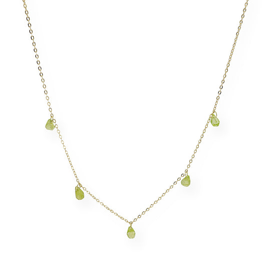 Collar con Olivinas Naturales y Oro de Ley 18k