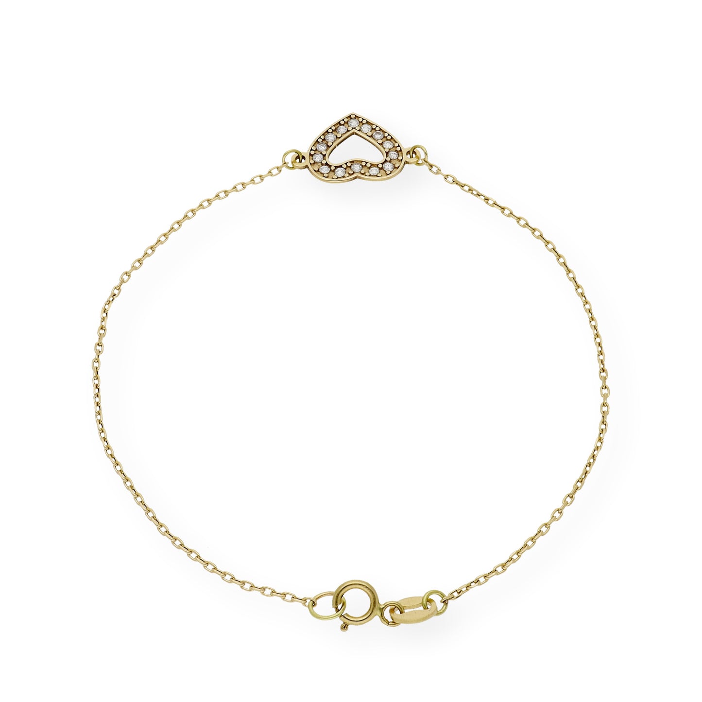Pulsera Corazón con Diamantes Engastados y Oro 18k