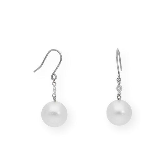 Pendientes de Oro Diseño Diamantes y Perlas Australianas