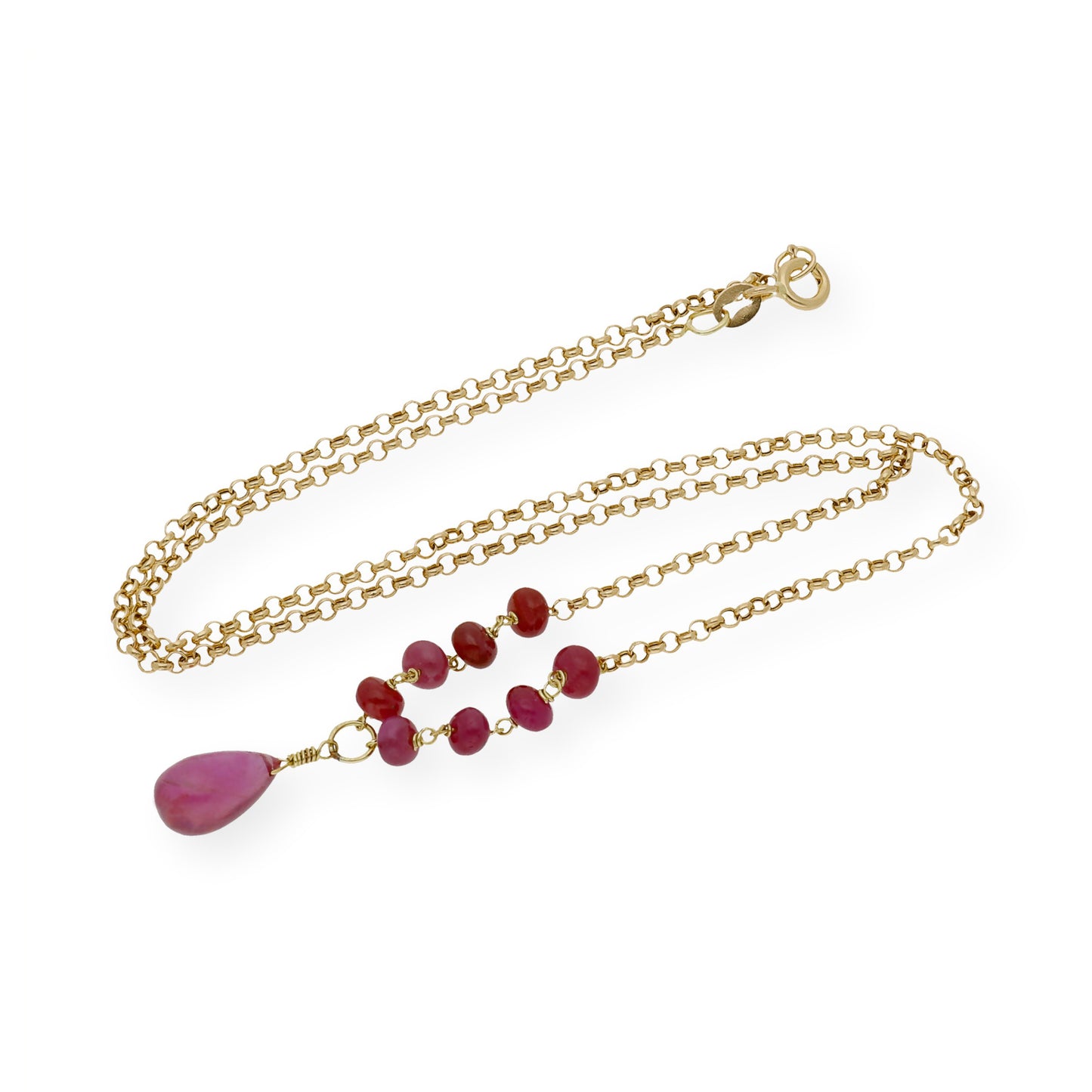 Collar de Oro 18k y Rubíes Tallados