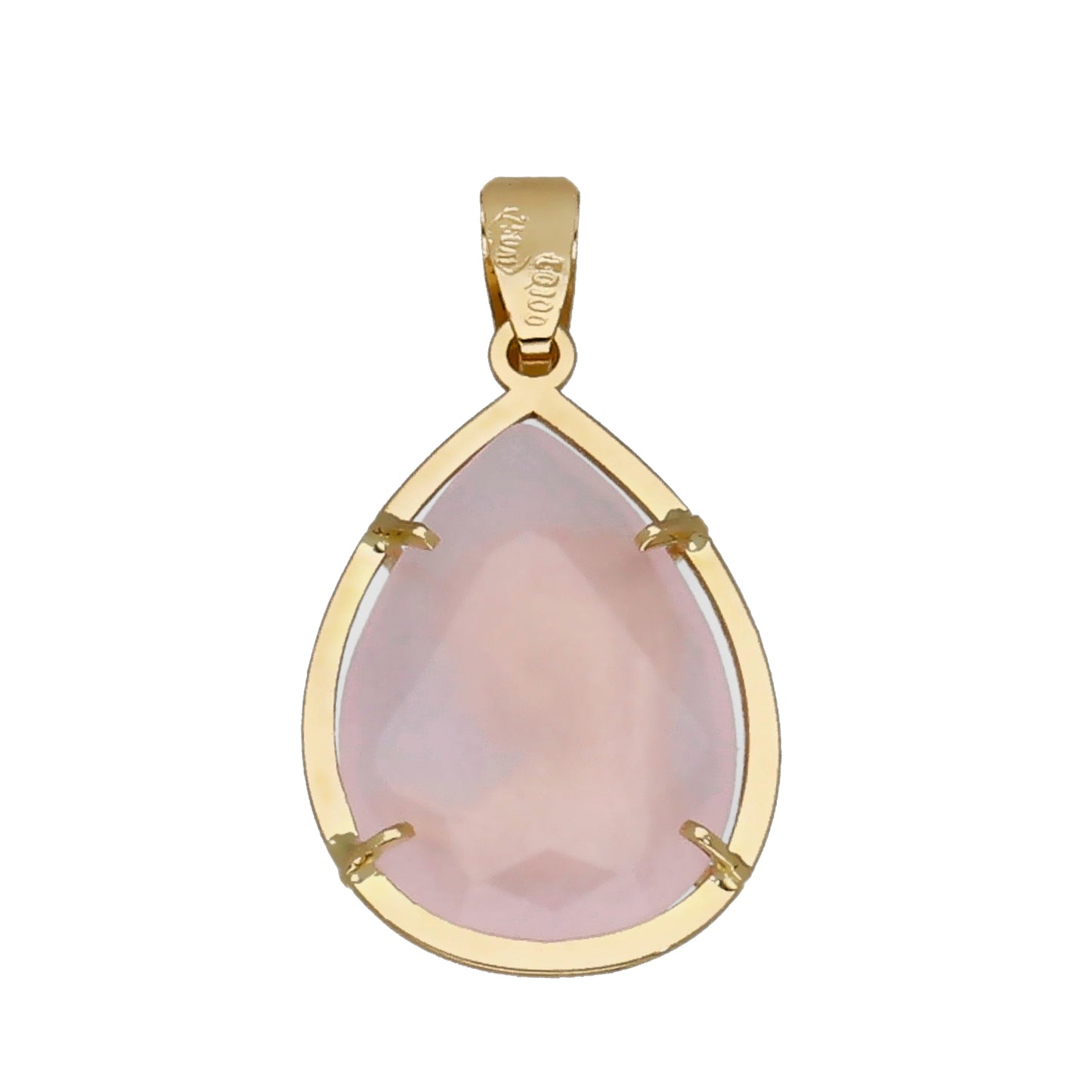 Medalla Virgen Niña en Oro 18k y Piedra Rosa Modelo Hell