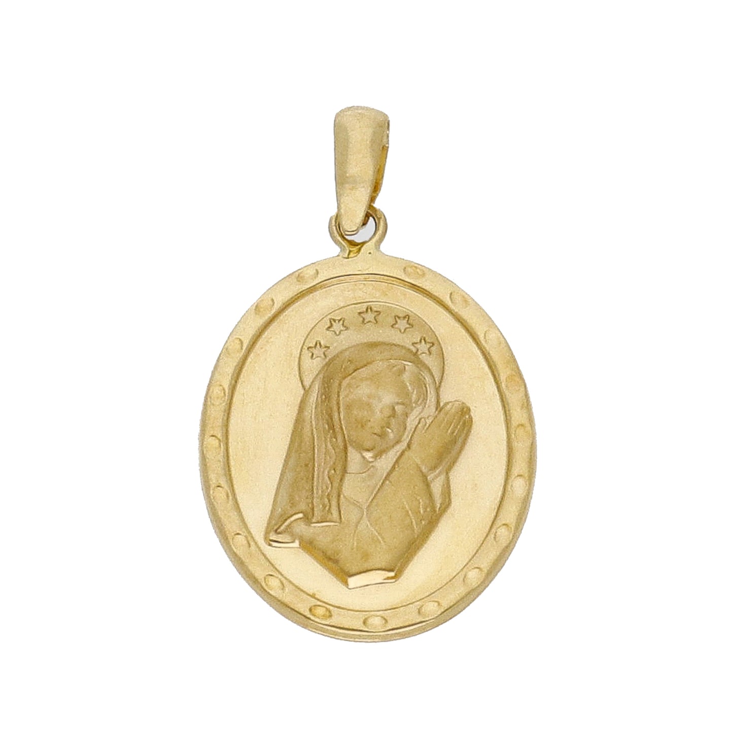 Medalla Virgen Niña en Oro 18k Oval Modelo Venecia
