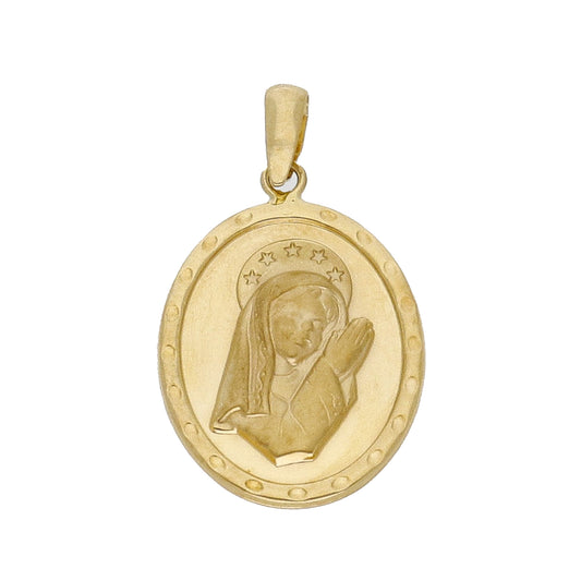 Medalla Virgen Niña en Oro 18k Oval Modelo Venecia