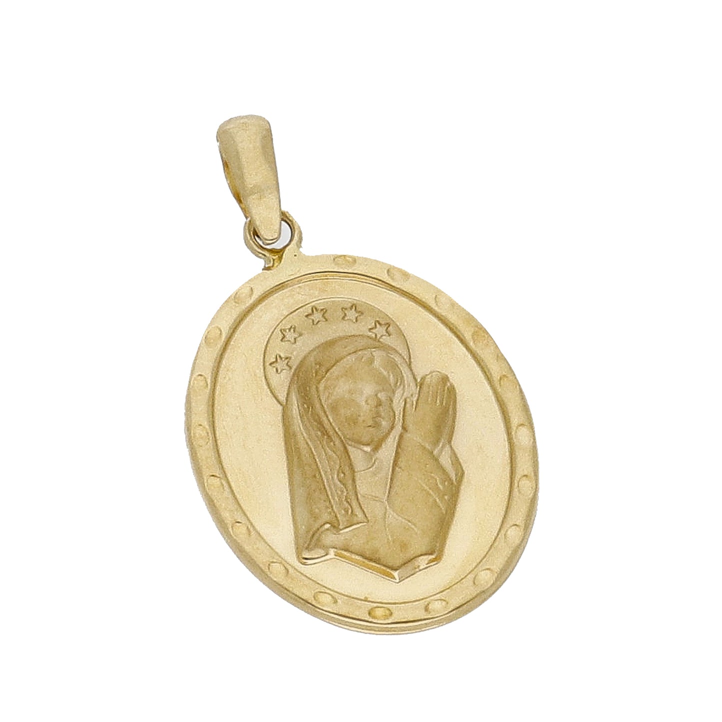 Medalla Virgen Niña en Oro 18k Oval Modelo Venecia